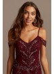 Sequin Embellished Cold Shoulder Dress with Godets  WGINSLD2551