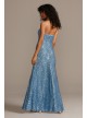 Sequin Halter Dress with Side Ruching and Slit Morgan and Co 12779