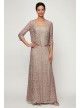 Sequin Lace A-Line Dress and Open Front Jacket  1122012