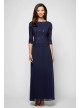 Sequin Lace Boatneck Petite Gown with V-Back Alex Evenings 212318