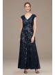 Sequin Lace Cap Sleeve Gown with Godet Skirt Alex Evenings 81122406