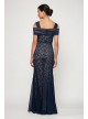 Sequin Lace Cold-Shoulder Dress with Insets Alex Evenings 81122243