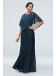 Sequin Lace Illusion Gown with Embellished Capelet Ignite 7119181