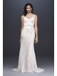 Sequin Lace Sheath Wedding Dress with Crystal Belt  SWG819