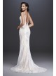 Sequin Lace Sheath Wedding Dress with Crystal Belt  SWG819