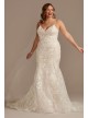 Sequin Lace Tall Plus Mermaid Wedding Dress Oleg Cassini 4XL8CWG910