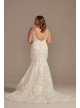 Sequin Lace Tall Plus Mermaid Wedding Dress Oleg Cassini 4XL8CWG910