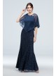 Sequin Lace Tank Dress with Flutter Sleeve Capelet Ignite 7119167