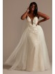 Sequin Removable Train Plus Size Wedding Dress  9SWG882