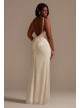 Sequin Removable Train Plus Size Wedding Dress  9SWG882