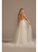 Sequin Removable Train Tall Wedding Dress  4XLSWG882