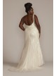 Sequin Scrolling Lace Plus Size Wedding Gown Galina Signature 9SWG918