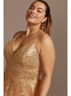 Sequin Spaghetti Strap Low Back Plus Size Gown Glamour by Terani 2011P1477W