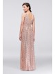 Sequin V-Neck Bridesmaid Dress with Satin Piping  F19787