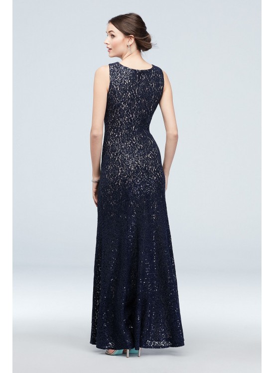 Sequin and Lace High Neck Mermaid Gown with Shawl Alex Evenings 11219791