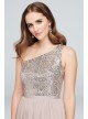 Sequin and Mesh One-Shoulder Bridesmaid Dress  F17063S