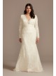 Sequined Plus Size Wedding Dress with Scallop Hem Melissa Sweet 8MS251236