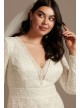 Sequined Plus Size Wedding Dress with Scallop Hem Melissa Sweet 8MS251236