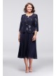 Sequined Tea-Length Plus Size Dress and Jacket Set Alex Evenings 496267D