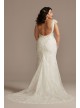 Sheath Plus Wedding Dress with Beaded Swag Back  9SWG884