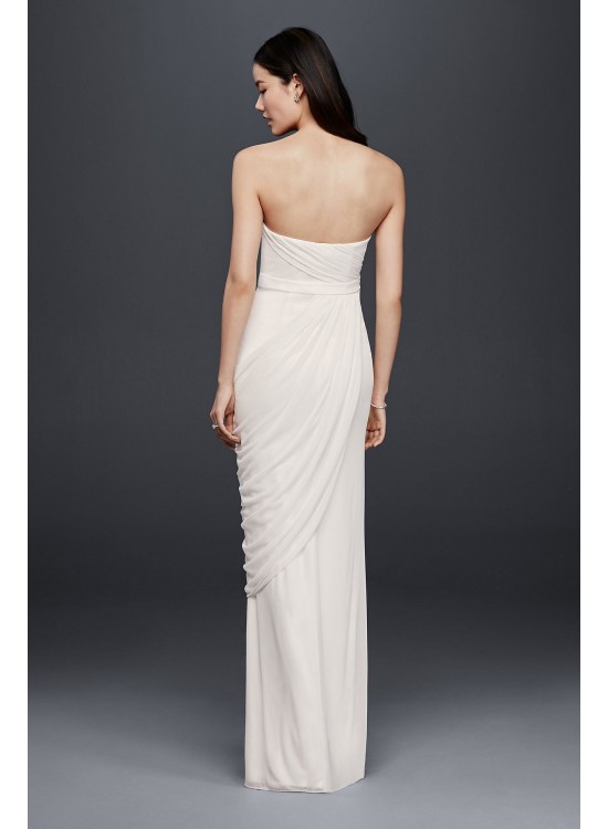 Sheath Wedding Dress with Beading and Side Drape DB Studio SDWG0417