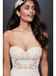 Sheer Beaded Bodice Lace Petite Wedding Dress  7SV830