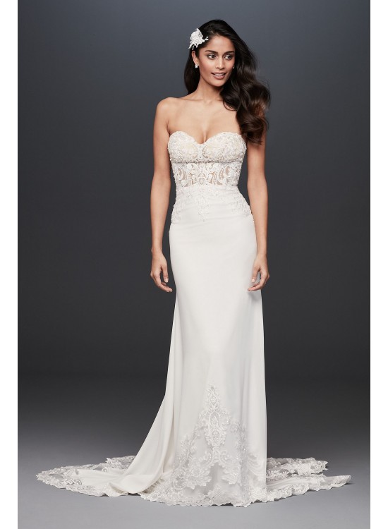 Sheer Beaded Bodice Lace Wedding Dress  SV830