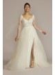 Sheer Boned Bodice Long Sleeve Wedding Dress DB Studio SLWG4036