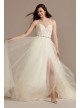 Sheer Boned Bodice Tulle Tall Wedding Dress DB Studio 4XLWG4036