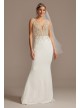 Sheer Plunge Beaded Corset Tall Wedding Dress  4XLSWG865