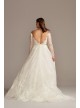 Shimmer Lace Applique Plus Size Wedding Dress  8CWG853