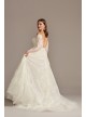 Shimmer Lace Applique Plus Size Wedding Dress  8CWG853