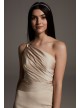 Shine Bodice One-Shoulder Crepe Bridesmaid Dress  VW360550