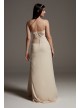 Shine Bodice One-Shoulder Crepe Bridesmaid Dress  VW360550