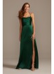 Shiny Charmeuse Cowl Neck Slip Dress with Slit DB Studio DS270091