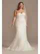 Shirred Plus Size Lace Strapless Wedding Dress  8CWG906