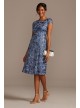 Short A-Line Applique Dress with Cap Sleeves Alex Evenings 1121570