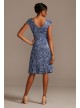 Short A-Line Applique Dress with Cap Sleeves Alex Evenings 1121570