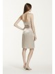 Short Charmeuse Dress with Ruched Waist and Pocket  83707