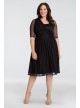 Short Dotted Stretch Mesh A-Line Plus Size Dress Kiyonna 12183602