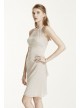 Short High Neck Mesh Dress with Side Cascade  F15612