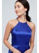 Short High-Neck Satin Dress with Lace-up Back Blondie Nites 1526BN