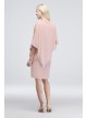 Short Jersey Cape Dress with Pleated Trim SL Fashions SL111176