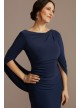 Short Jersey Sheath Dress with Shawl Sleeves  WBM2507