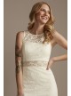 Short Lace Sheath Dress with Illusion Details DB Studio WBM2596