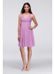 Short Mesh Bridesmaid Dress with Crisscross Back  W11480