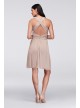 Short Mesh Bridesmaid Dress with Crisscross Back  W11480