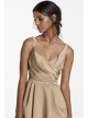 Short Satin Bridesmaid Dress with Tank Straps  W10837