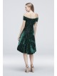 Short Sequin Velvet Off-the-Shoulder Dress Morgan and Co 12549