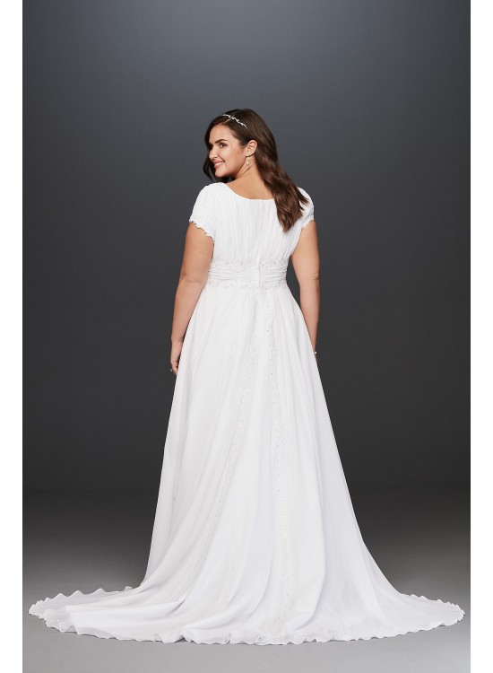 Short Sleeve Chiffon Plus Size Wedding Dress  Collection 9SLV9743